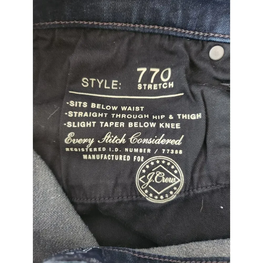 NWOT J. Crew Men's  770™ Straight-Fit Stretch Jean In Deep Lake Wash Blue 32/30